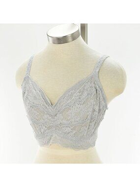 INTIMATELY FREE x COSABELLA Micro Chip Gray Curvy Wireless Lace Bralette M NWT
